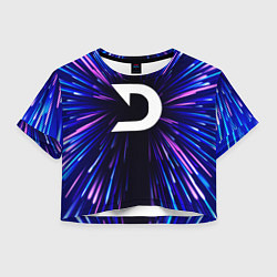 Футболка 3D укороченная женская Deadlock neon energy, цвет: 3D-принт