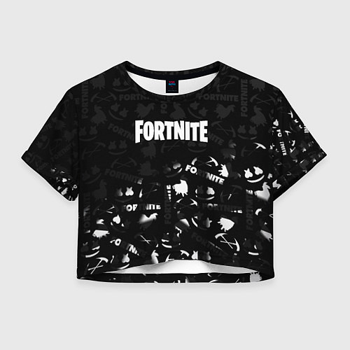 Женский топ Fortnite pattern black / 3D-принт – фото 1