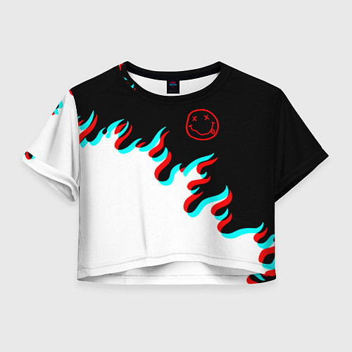 Женский топ Нирвана глитч огонь / 3D-принт – фото 1