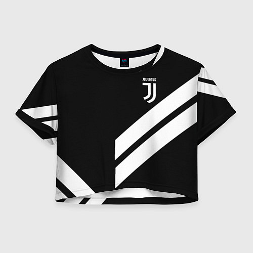 Женский топ Juventus line white / 3D-принт – фото 1