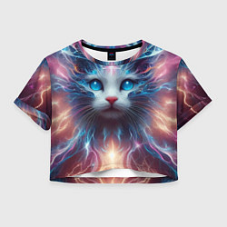 Женский топ Fantastic blue-eyed neon kitten