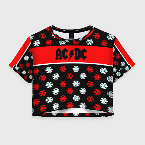 Женский топ AC DC winter steel / 3D-принт – фото 1