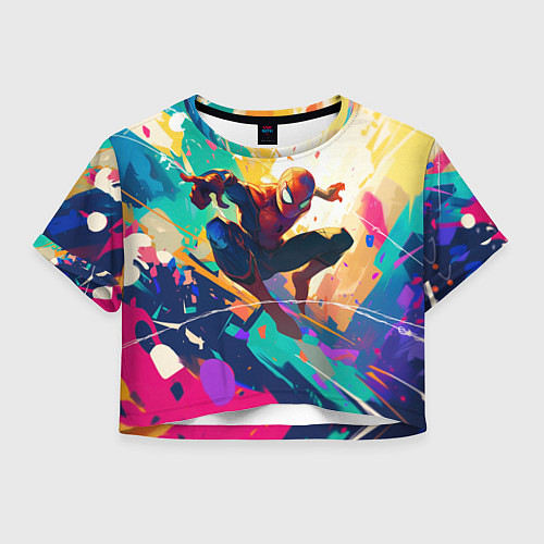 Женский топ Человек-паук на ярком фоне / 3D-принт – фото 1