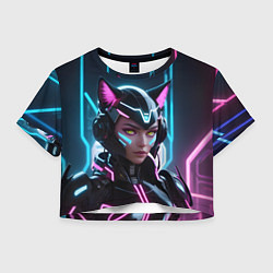 Женский топ Неон кибер девушка