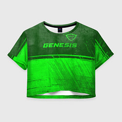 Футболка 3D укороченная женская Genesis - green gradient посередине, цвет: 3D-принт