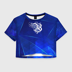 Футболка 3D укороченная женская Burzum blue poly, цвет: 3D-принт