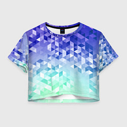 Футболка 3D укороченная женская Градиентная геометрия, цвет: 3D-принт