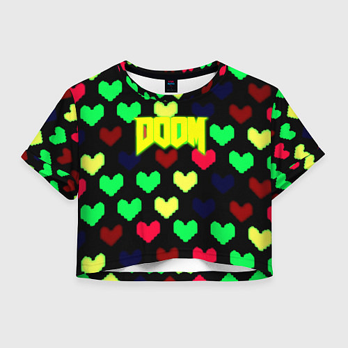 Женский топ Doom кислотные сердца / 3D-принт – фото 1