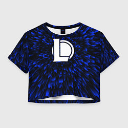 Футболка 3D укороченная женская League of Legends blue energy, цвет: 3D-принт
