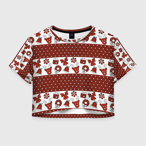 Женский топ Новогодний паттерн / 3D-принт – фото 1