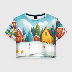 Женский топ Новогодний городок иллюстрация