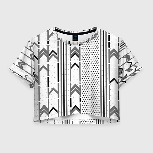 Женский топ Закулисье чёрно-белое / 3D-принт – фото 1