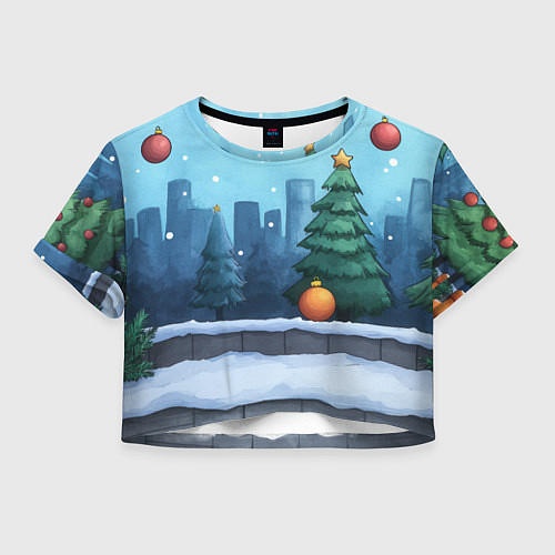 Женский топ Елки и елочные игрушки / 3D-принт – фото 1