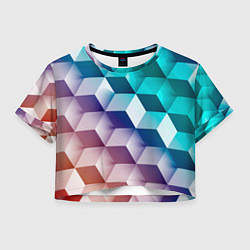 Женский топ Объёмные разноцветные градиентные кубы