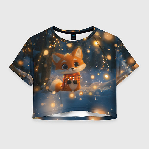 Женский топ Лисичка в лесу огней / 3D-принт – фото 1