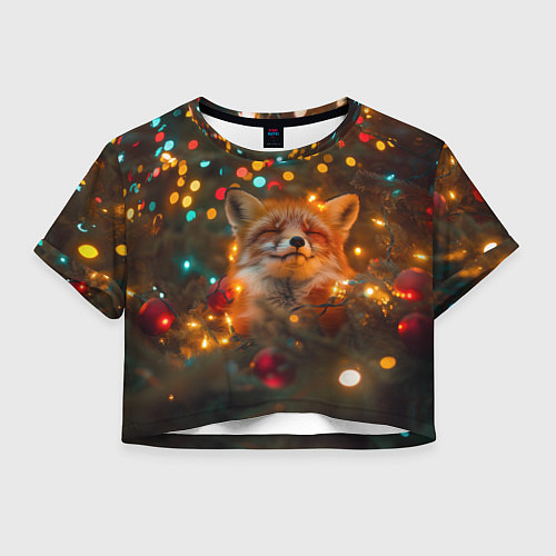 Женский топ Рыжая лисица в огоньках / 3D-принт – фото 1