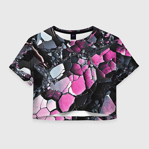 Женский топ Чёрно-розовый камень / 3D-принт – фото 1