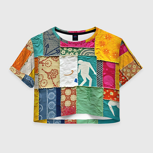 Женский топ Пэчворк с человечком / 3D-принт – фото 1