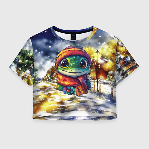 Женский топ Новогодняя змейка милая / 3D-принт – фото 1