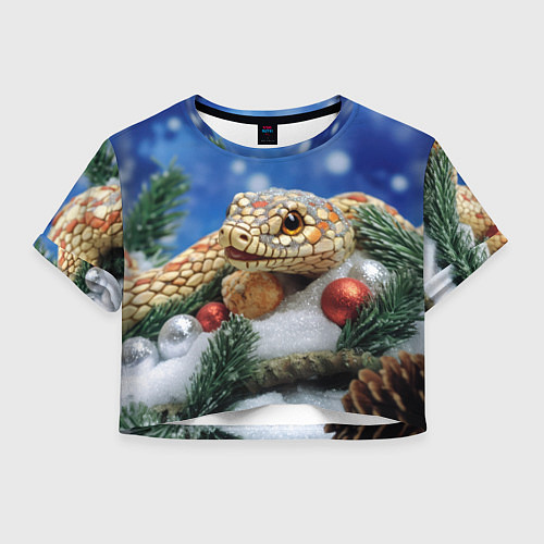 Женский топ Змея и ветки елки / 3D-принт – фото 1