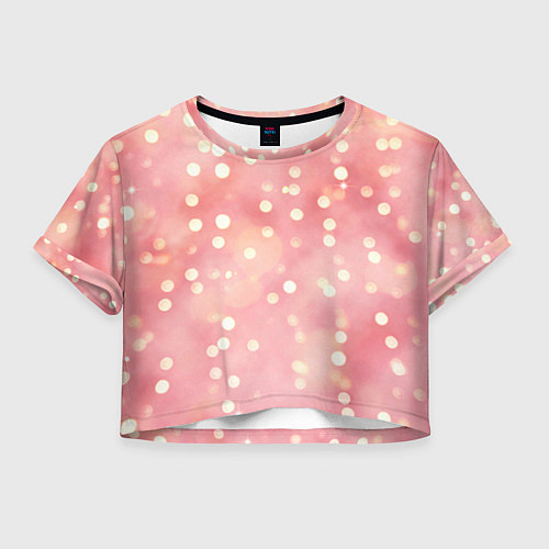 Женский топ Сияние праздничных огоньков на розовом фоне / 3D-принт – фото 1