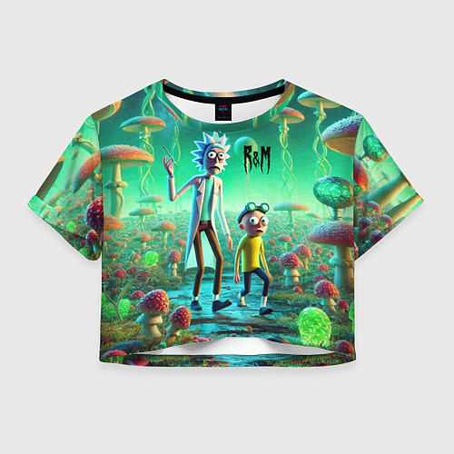 Женский топ Рик и Морти изучают планету мухоморов - нейроарт ф / 3D-принт – фото 1