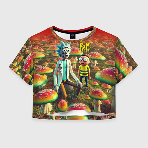 Женский топ Рик и Морти заблудились в мухоморном поле / 3D-принт – фото 1