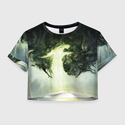 Футболка 3D укороченная женская Illustration Dragon Age Inquisition, цвет: 3D-принт