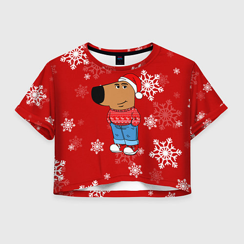 Женский топ Чиловый парень и снежинки / 3D-принт – фото 1