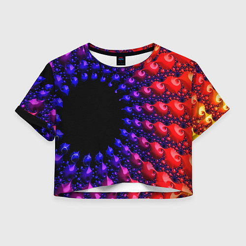 Женский топ Неоновая абстракция фрактал / 3D-принт – фото 1
