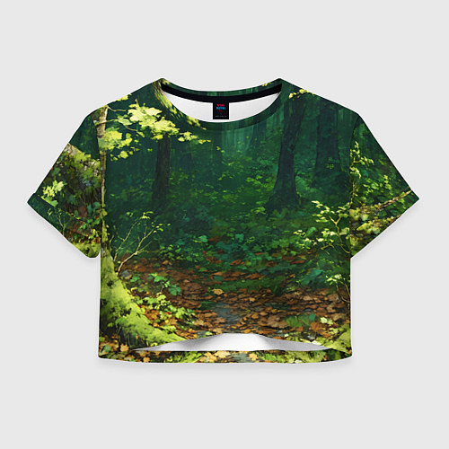 Женский топ Зелёный летний лес / 3D-принт – фото 1
