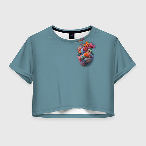 Женский топ Яркое сердце из кораллов в морском стиле / 3D-принт – фото 1