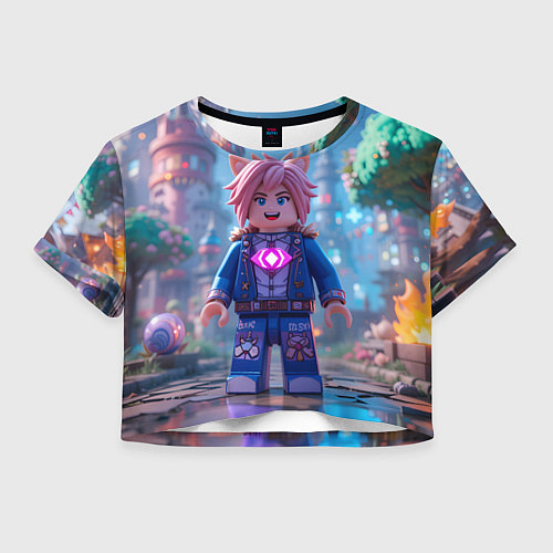 Женский топ Roblox pink hair / 3D-принт – фото 1