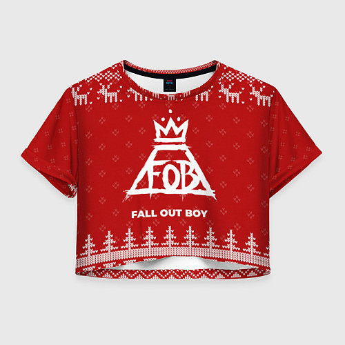 Женский топ Новогодний Fall Out Boy с оленями / 3D-принт – фото 1