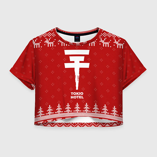 Женский топ Новогодний Tokio Hotel с оленями / 3D-принт – фото 1