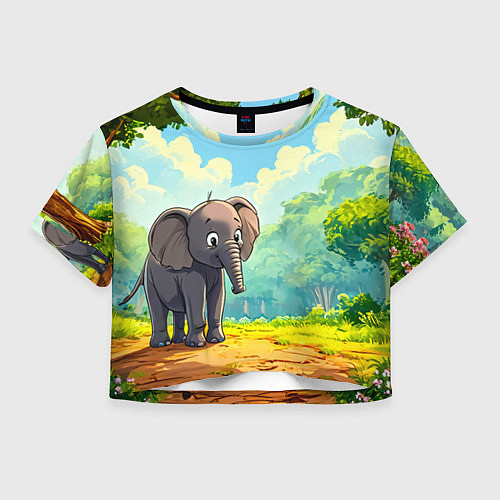 Женский топ Слоненок в лесу / 3D-принт – фото 1