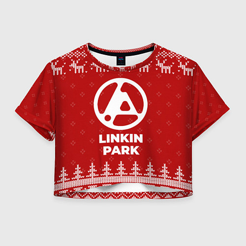 Женский топ Новогодний Linkin Park 2024 с оленями / 3D-принт – фото 1