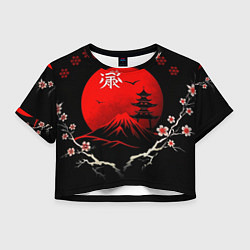 Женский топ Japan red black nature
