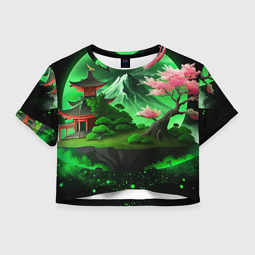 Женский топ Green nature Japan / 3D-принт – фото 1