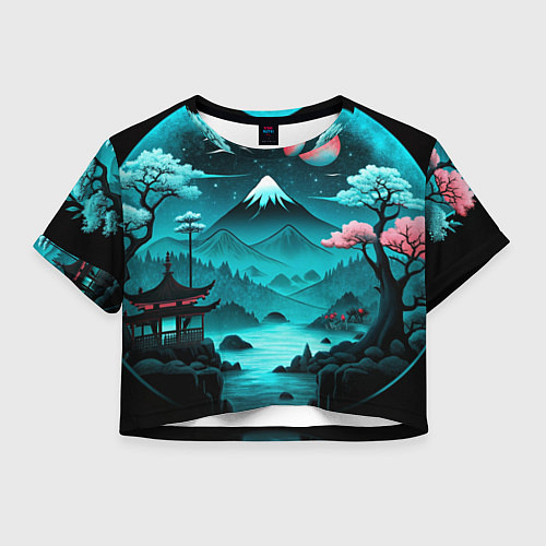 Женский топ Коллаж из природы Японии / 3D-принт – фото 1