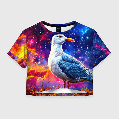 Женский топ Чайка и космос / 3D-принт – фото 1