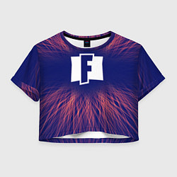 Футболка 3D укороченная женская Fortnite red energy, цвет: 3D-принт