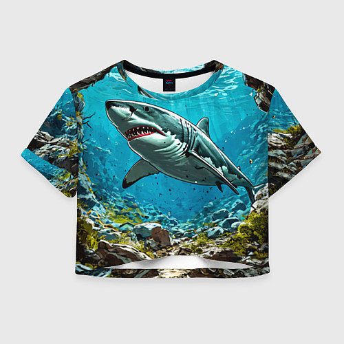 Женский топ Злобная акула / 3D-принт – фото 1