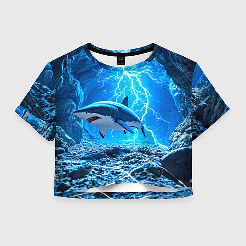 Женский топ Акула и разряд молнии / 3D-принт – фото 1
