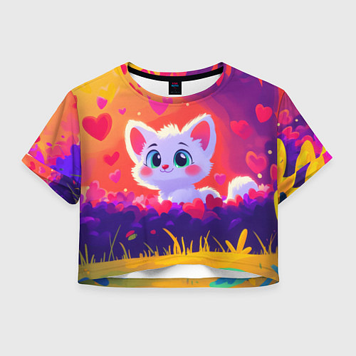 Женский топ Влюбленный милый песец / 3D-принт – фото 1