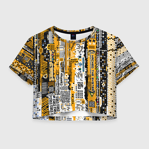 Женский топ Cyberpunk pattern yellow / 3D-принт – фото 1