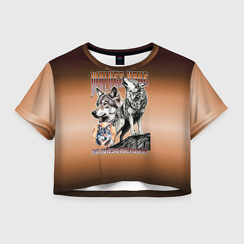 Женский топ Волки с надписью / 3D-принт – фото 1