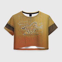 Женский топ Конь на тетрадном листе