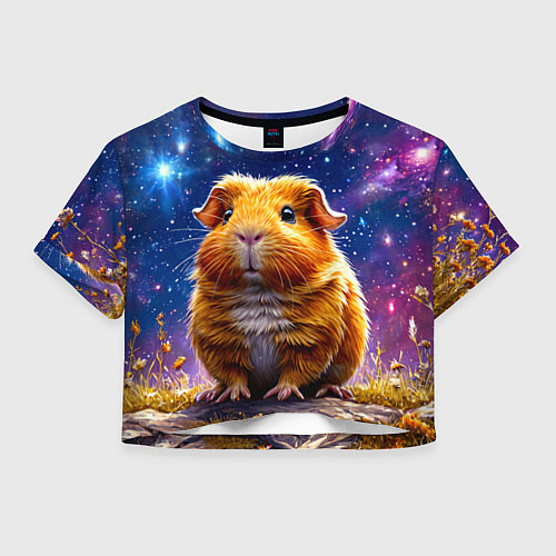 Женский топ Морская свинка в космосе / 3D-принт – фото 1