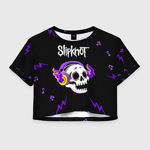 Женский топ Slipknot неоновый череп / 3D-принт – фото 1